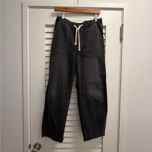 Gap Black Drawstring Wide Leg Jeans